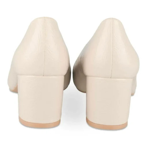 Escarpins Carré BEIGE Femme Motif Vernis A Enfiler