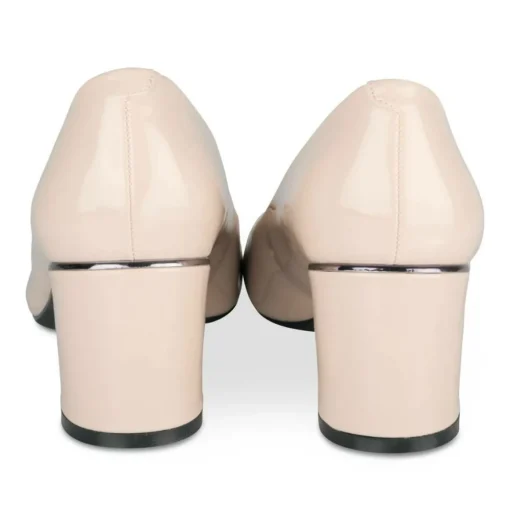 Escarpins Carré BEIGE Femme Motif Uni A Enfiler