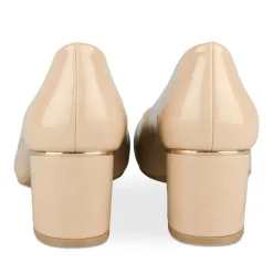 Escarpins Carré BEIGE Femme Motif Vernis A Enfiler