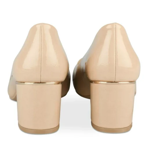 Escarpins Carré BEIGE Femme Motif Vernis A Enfiler