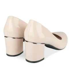 Escarpins Carré BEIGE Femme Motif Uni A Enfiler