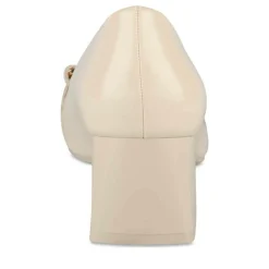 Escarpins Carré BEIGE Femme Motif Chaîne A Enfiler