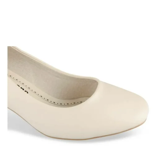 Escarpins Carré BEIGE Femme Motif Uni A Enfiler