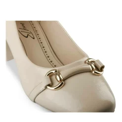 Escarpins Carré BEIGE Femme Motif Chaîne A Enfiler