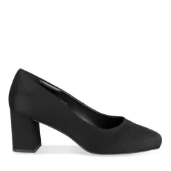 Escarpins Carré NOIR Femme Motif Uni A Enfiler