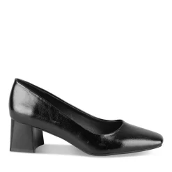 Escarpins Carré NOIR Femme Motif Vernis A Enfiler