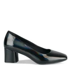 Escarpins Carré NOIR Femme Motif Vernis A Enfiler