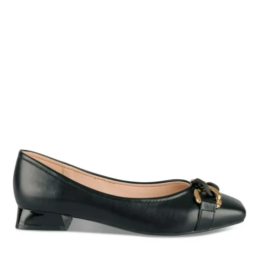 Escarpins Carré NOIR Femme Motif Uni A Enfiler
