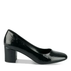 Escarpins Carré NOIR Femme Motif Vernis A Enfiler