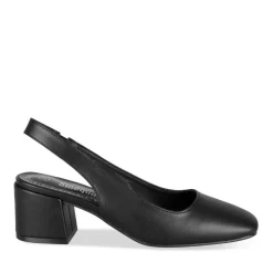 Escarpins Carré NOIR Femme Motif Uni Elastique