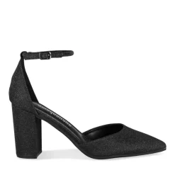 Escarpins Carré NOIR Femme Motif Paillettes Boucle