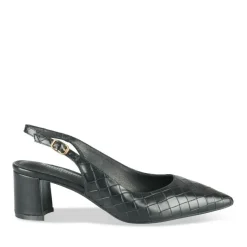 Escarpins Carré NOIR Femme Motif Carreaux Boucle
