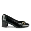 Escarpins Carré NOIR Femme Motif Chaîne A Enfiler