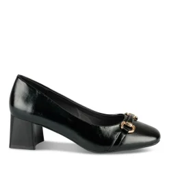 Escarpins Carré NOIR Femme Motif Chaîne A Enfiler