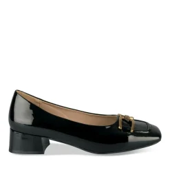 Escarpins Carré NOIR Femme Motif Vernis A Enfiler
