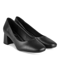Escarpins Carré NOIR Femme Motif Uni A Enfiler