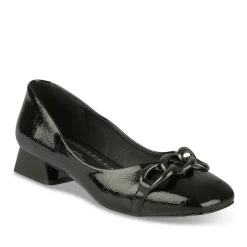 Escarpins Carré NOIR Femme Motif Chaîne A Enfiler