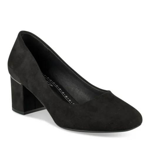 Escarpins Carré NOIR Femme Motif Uni A Enfiler
