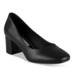 Escarpins Carré NOIR Femme Motif Uni A Enfiler