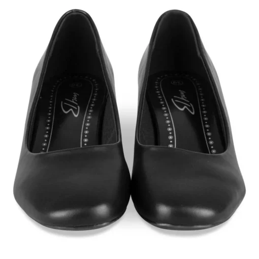 Escarpins Carré NOIR Femme Motif Uni A Enfiler