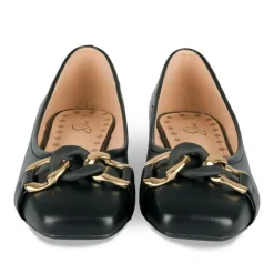 Escarpins Carré NOIR Femme Motif Uni A Enfiler