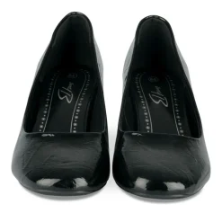 Escarpins Carré NOIR Femme Motif Vernis A Enfiler