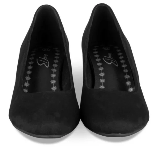 Escarpins Carré NOIR Femme Motif Uni A Enfiler