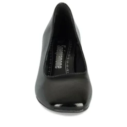 Escarpins Carré NOIR Femme Motif Uni A Enfiler