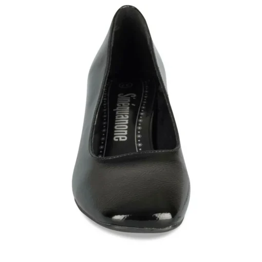 Escarpins Carré NOIR Femme Motif Uni A Enfiler