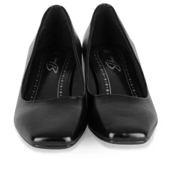 Escarpins Carré NOIR Femme Motif Vernis A Enfiler