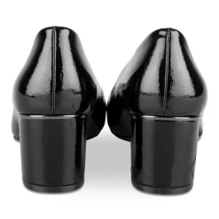 Escarpins Carré NOIR Femme Motif Vernis A Enfiler
