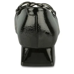 Escarpins Carré NOIR Femme Motif Chaîne A Enfiler