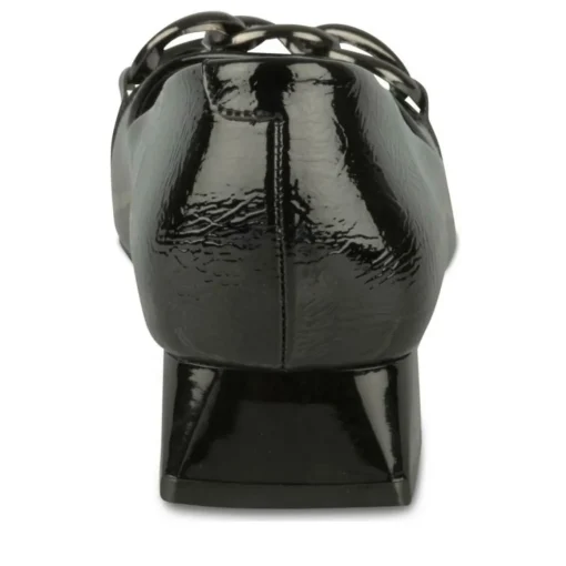 Escarpins Carré NOIR Femme Motif Chaîne A Enfiler