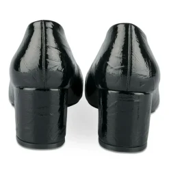 Escarpins Carré NOIR Femme Motif Vernis A Enfiler
