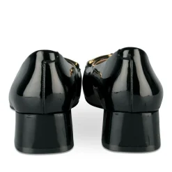 Escarpins Carré NOIR Femme Motif Vernis A Enfiler
