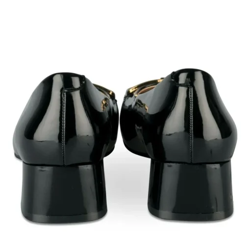 Escarpins Carré NOIR Femme Motif Vernis A Enfiler