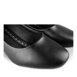 Escarpins Carré NOIR Femme Motif Uni A Enfiler