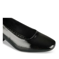 Escarpins Carré NOIR Femme Motif Uni A Enfiler
