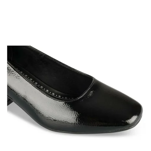 Escarpins Carré NOIR Femme Motif Uni A Enfiler