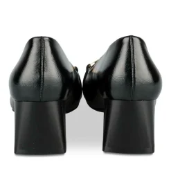 Escarpins Carré NOIR Femme Motif Chaîne A Enfiler