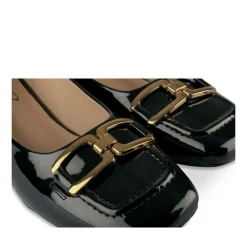 Escarpins Carré NOIR Femme Motif Vernis A Enfiler