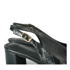 Escarpins Carré NOIR Femme Motif Carreaux Boucle
