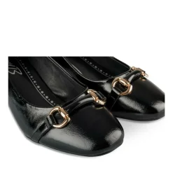 Escarpins Carré NOIR Femme Motif Chaîne A Enfiler
