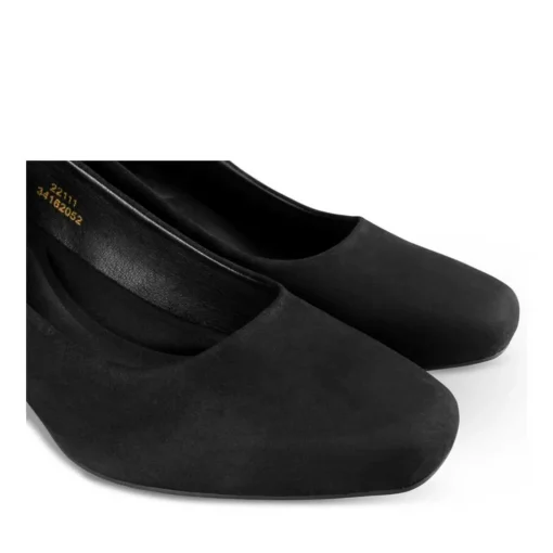 Escarpins Carré NOIR Femme Motif Uni A Enfiler