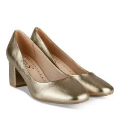 Escarpins Carré OR Femme Motif Vernis A Enfiler
