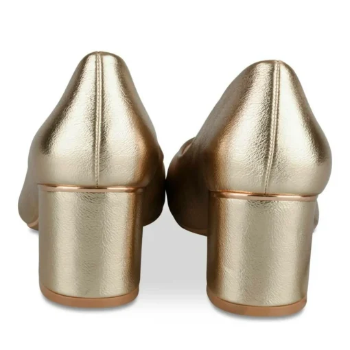 Escarpins Carré OR Femme Motif Vernis A Enfiler
