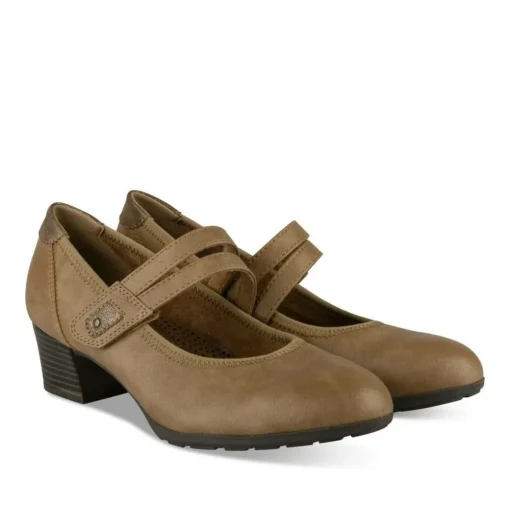 Escarpins Confort BEIGE Femme Motif Uni Scratch
