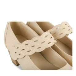 Escarpins Confort BEIGE Femme Motif Uni Scratch