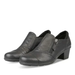Escarpins Confort NOIR Femme Motif Uni Fermeture éclair