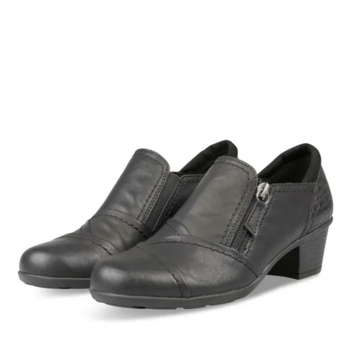 Escarpins Confort NOIR Femme Motif Uni Fermeture éclair